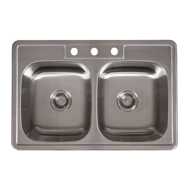 Overmount Double Bowl 50/50 33×22