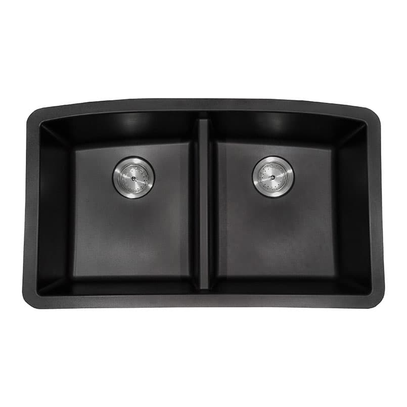 Black Quartz Double Bowl 50/50 32×19