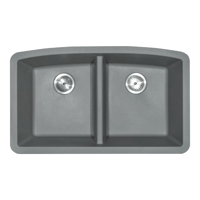 Grey Quartz Double Bowl 50/50 32×19