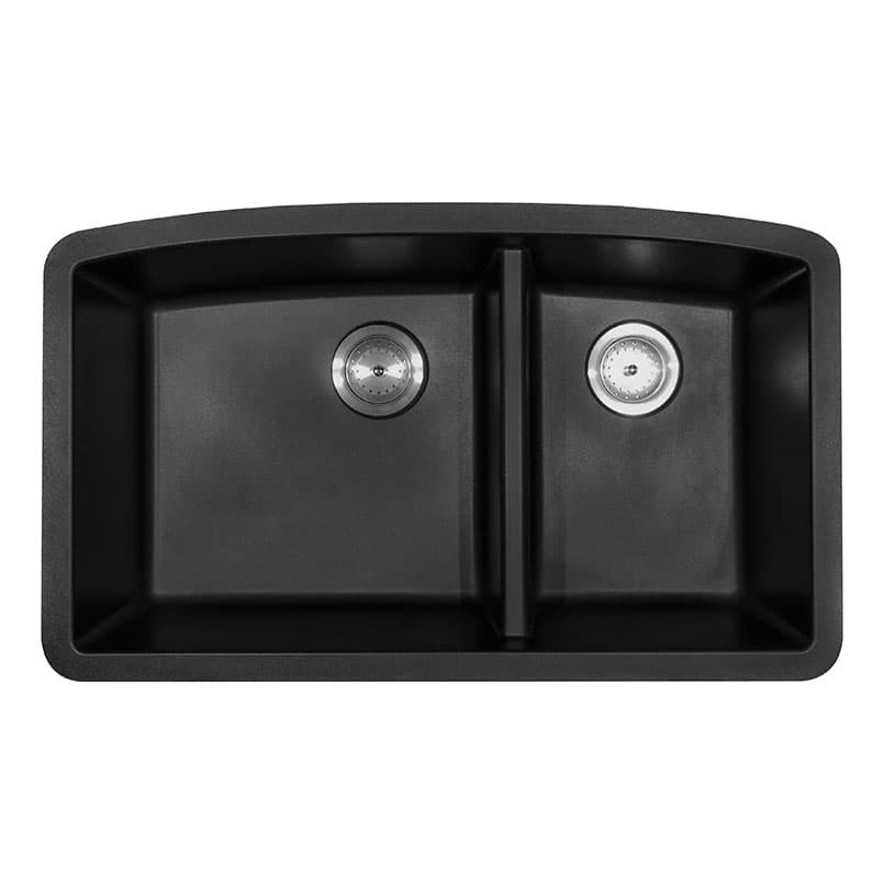 Black Quartz Double Bowl 60/40 32×19