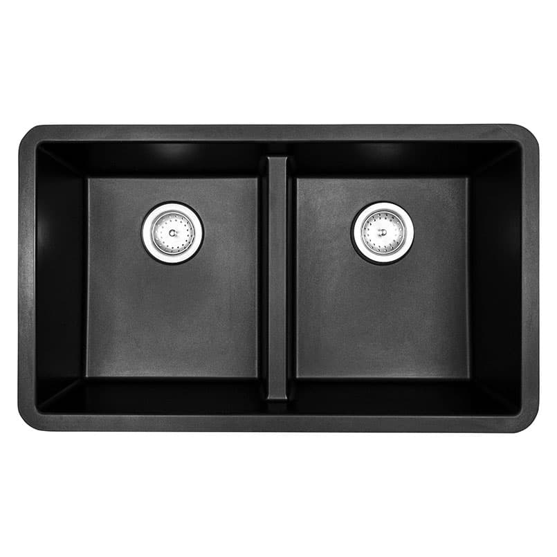 Black Quartz Double Bowl 50/50 32×19