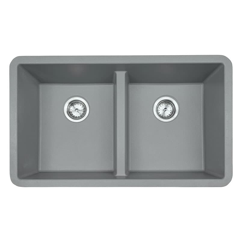 Gray Quartz Double Bowl 50/50 32×19