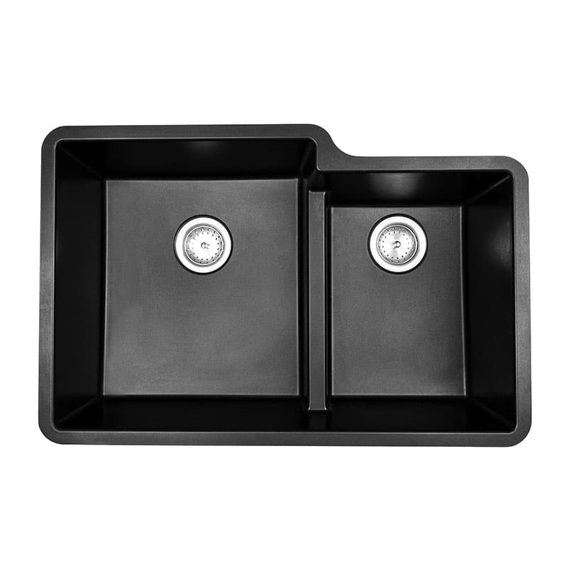 Black Quartz Double Bowl 60/40 32×21