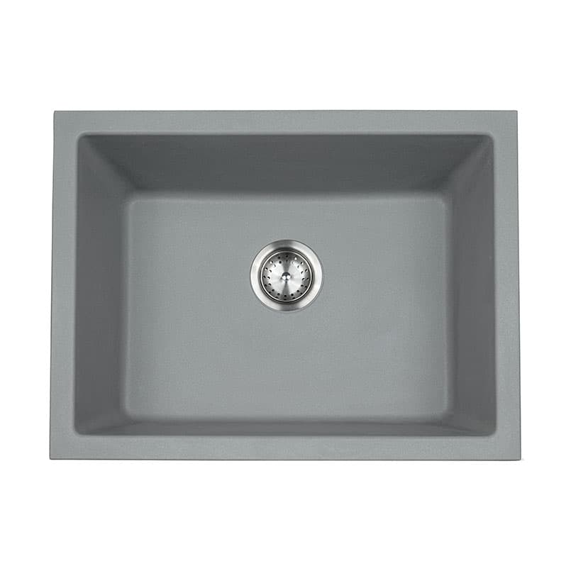 Gray Quartz Single Bowl 24×18
