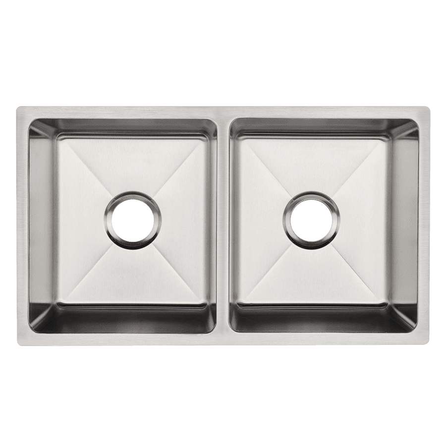 16G Square Stainless Steel Undermount 50/50 Sink
