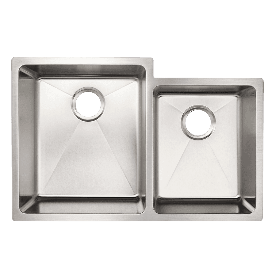 16G Square Stainless Steel Undermount 60/40 Sink