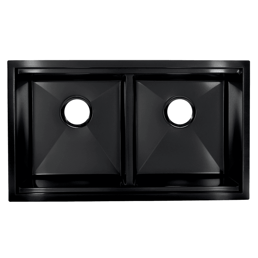 16G Square True Black Workstation 50/50 Sink