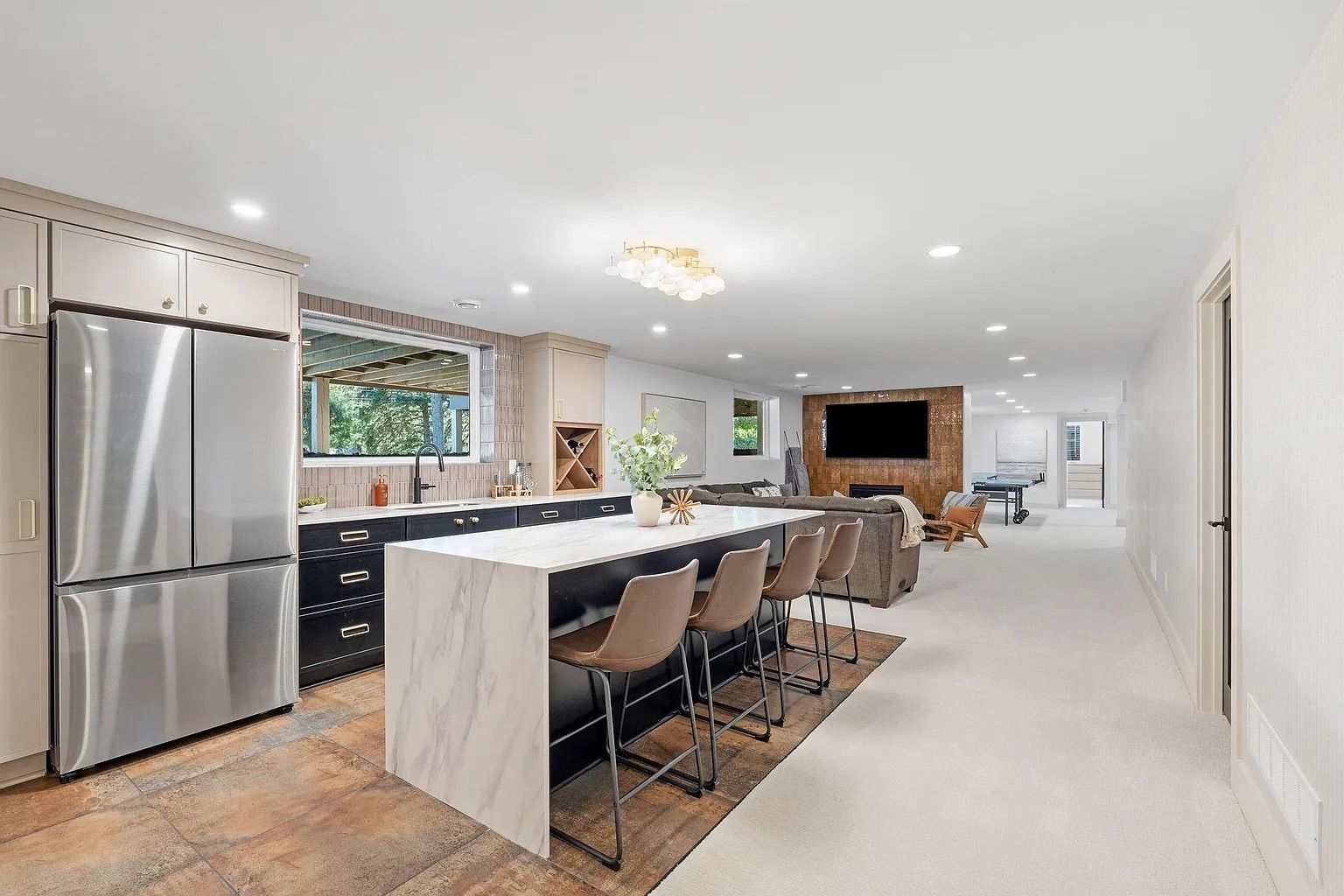 Waterfall island bar — Bars & Basements