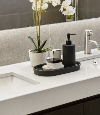 Bathroom vanity with stone countertop
