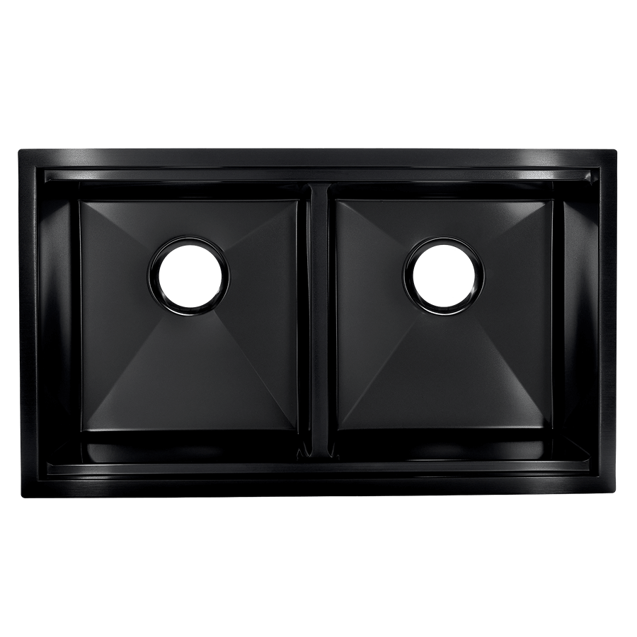 16G Square True Black Workstation 50/50 Sink
